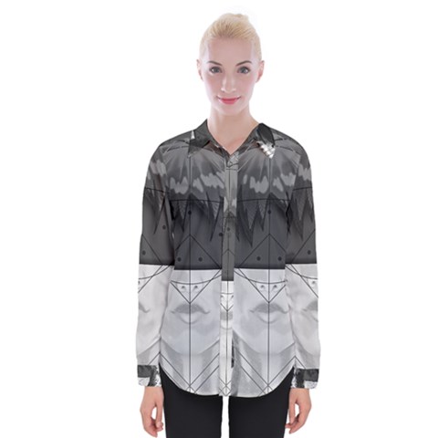 Beautiful Bnw Fractal Feathers For Major Motoko Womens Long Sleeve Shirt by jayaprime