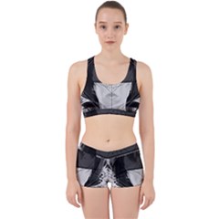 Beautiful Bnw Fractal Feathers For Major Motoko Work It Out Sports Bra Set by jayaprime