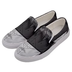 Beautiful Bnw Fractal Feathers For Major Motoko Men s Canvas Slip Ons by jayaprime