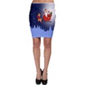 Deer Santa Claus Flying Trees Moon Night Merry Christmas Bodycon Skirt View1