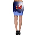 Deer Santa Claus Flying Trees Moon Night Merry Christmas Bodycon Skirt View2