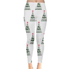 Christmas Tree Green Star Red Leggings  by Alisyart