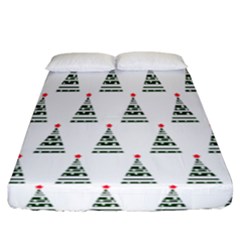 Christmas Tree Green Star Red Fitted Sheet (california King Size)