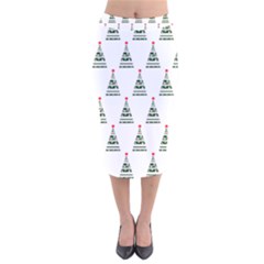 Christmas Tree Green Star Red Velvet Midi Pencil Skirt by Alisyart