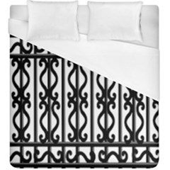 Inspirative Iron Gate Fence Grey Black Duvet Cover (king Size)