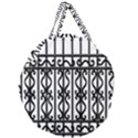 Inspirative Iron Gate Fence Grey Black Giant Round Zipper Tote View1