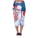 Hello Merry Christmas Santa Claus Snow Blue Sky Velvet Midi Pencil Skirt View2