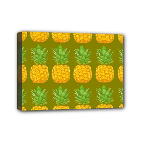 Fruite Pineapple Yellow Green Orange Mini Canvas 7  X 5 
