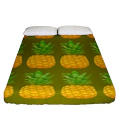 Fruite Pineapple Yellow Green Orange Fitted Sheet (king Size)