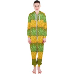 Fruite Pineapple Yellow Green Orange Hooded Jumpsuit (ladies)  by Alisyart