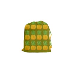 Fruite Pineapple Yellow Green Orange Drawstring Pouches (xs) 