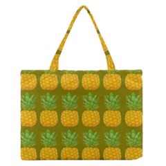 Fruite Pineapple Yellow Green Orange Zipper Medium Tote Bag by Alisyart