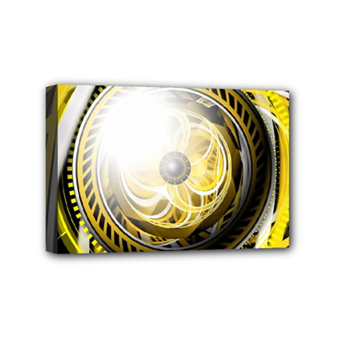 Incredible Eye Of A Yellow Construction Robot Mini Canvas 6  X 4  by jayaprime