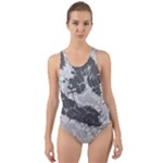 Stone Dragon Camouflage Cut-Out Back One Piece Swimsuit