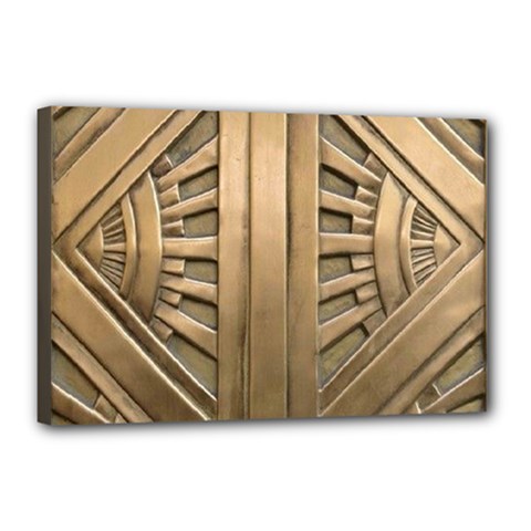 Art Deco Gold Door Canvas 18  X 12  by NouveauDesign