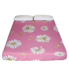 Pink Flowers Fitted Sheet (queen Size) by NouveauDesign