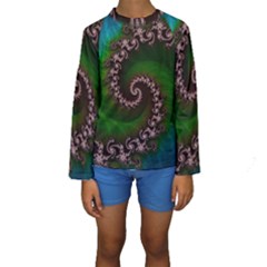 Benthic Saltlife Fractal Tribute For Reef Divers Kids  Long Sleeve Swimwear by jayaprime