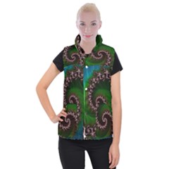 Benthic Saltlife Fractal Tribute For Reef Divers Women s Button Up Puffer Vest by jayaprime