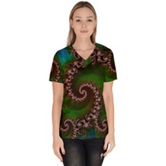 Benthic Saltlife Fractal Tribute For Reef Divers Scrub Top by jayaprime