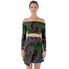 Benthic Saltlife Fractal Tribute For Reef Divers Off Shoulder Top With Skirt Set by jayaprime