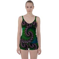 Benthic Saltlife Fractal Tribute For Reef Divers Tie Front Two Piece Tankini by jayaprime