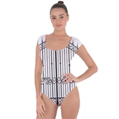 Inspirative Iron Gate Fence Short Sleeve Leotard  by Alisyart