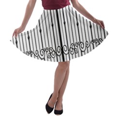 Inspirative Iron Gate Fence A-line Skater Skirt by Alisyart