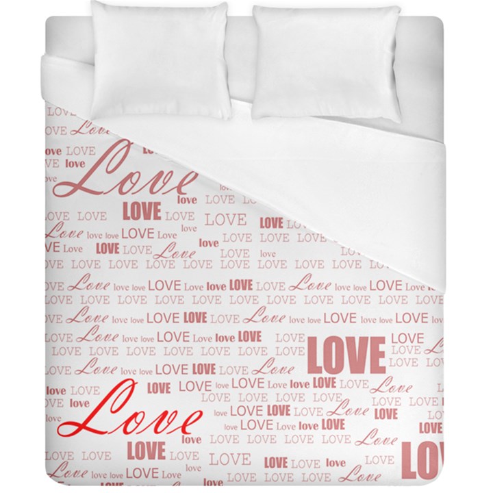 Love Heart Valentine Pink Red Romantic Duvet Cover (California King Size)