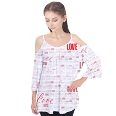 Love Heart Valentine Pink Red Romantic Flutter Tees