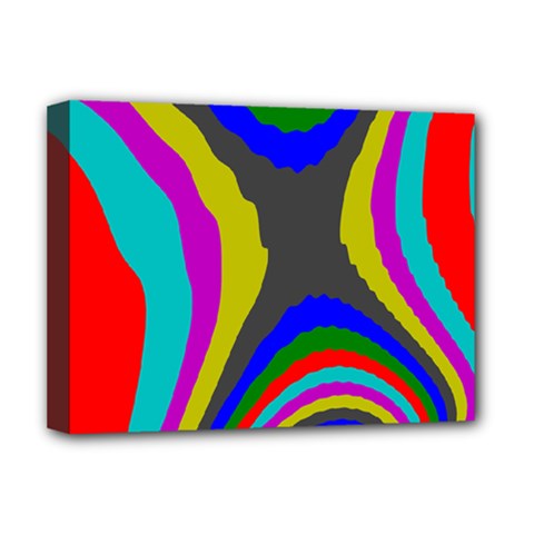 Pattern Rainbow Colorfull Wave Chevron Waves Deluxe Canvas 16  X 12  