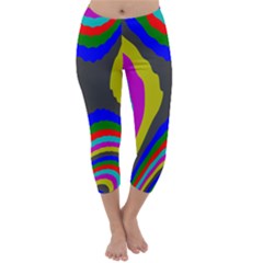 Pattern Rainbow Colorfull Wave Chevron Waves Capri Winter Leggings 