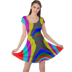 Pattern Rainbow Colorfull Wave Chevron Waves Cap Sleeve Dress