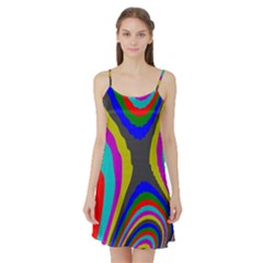 Pattern Rainbow Colorfull Wave Chevron Waves Satin Night Slip by Alisyart