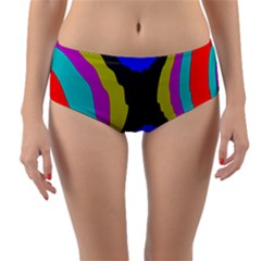 Pattern Rainbow Colorfull Wave Chevron Waves Reversible Mid-waist Bikini Bottoms