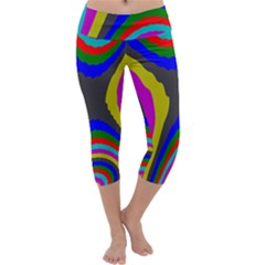 Pattern Rainbow Colorfull Wave Chevron Waves Capri Yoga Leggings