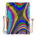 Pattern Rainbow Colorfull Wave Chevron Waves Drawstring Bag (Large) View1