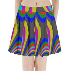 Pattern Rainbow Colorfull Wave Chevron Waves Pleated Mini Skirt