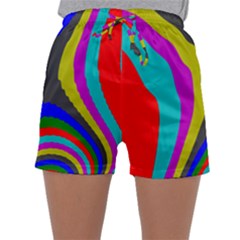 Pattern Rainbow Colorfull Wave Chevron Waves Sleepwear Shorts by Alisyart