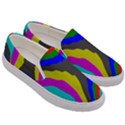 Pattern Rainbow Colorfull Wave Chevron Waves Men s Canvas Slip Ons View3