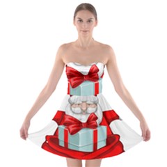 Merry Christmas Santa Claus Strapless Bra Top Dress