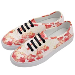 Pattern Flower Red Plaid Green Women s Classic Low Top Sneakers