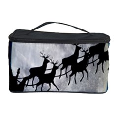 Santa Claus Christmas Fly Moon Night Blue Sky Cosmetic Storage Case