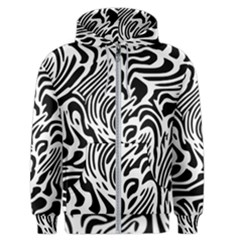 Psychedelic Zebra Pattern Black Men s Zipper Hoodie