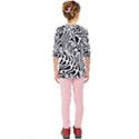 Psychedelic Zebra Pattern Black Kids  Quarter Sleeve Raglan Tee View2