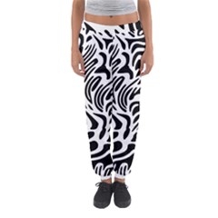Psychedelic Zebra Pattern Black Women s Jogger Sweatpants