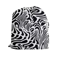 Psychedelic Zebra Pattern Black Drawstring Pouches (XXL)
