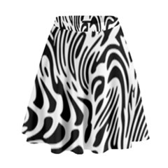 Psychedelic Zebra Pattern Black High Waist Skirt