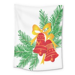 New Year Christmas Bells Tree Medium Tapestry