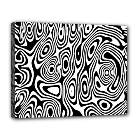 Psychedelic Zebra Black Circle Canvas 14  X 11  by Alisyart