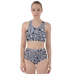 Psychedelic Zebra Black Circle Racer Back Bikini Set